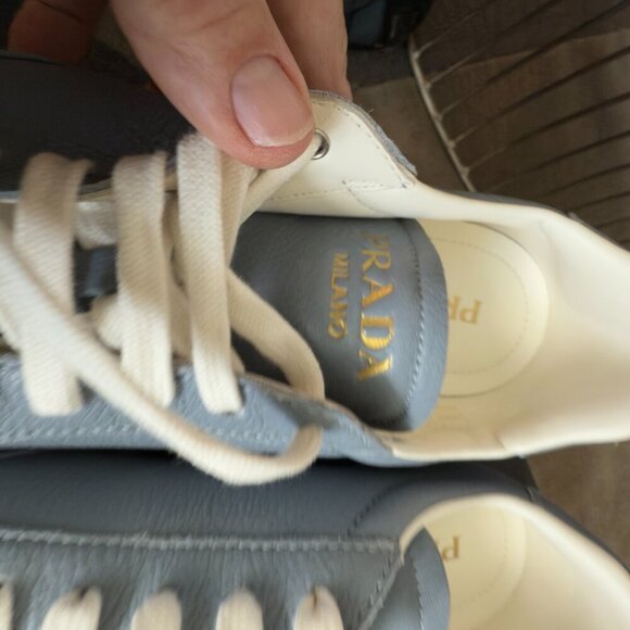 Prada 2EG430 White Deer Leather Men's Sneakers, Size Prada 10, 10.5, 11 - Picture 5 of 12